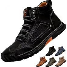 Ghete Sawbehind confortabile din piele pentru bărbați, fabricate manual, adidași casual din piele pentru bărbați, fabricați manual, cu suport