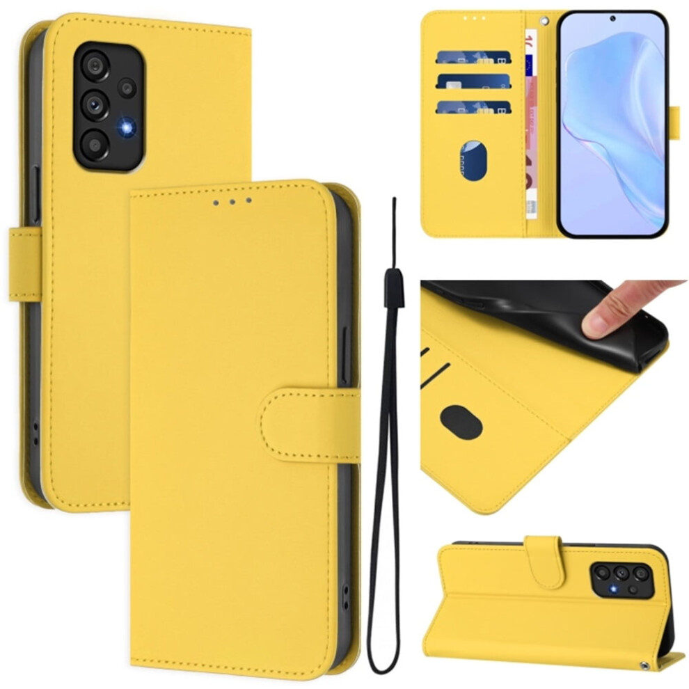 Wallet Case Compatible With Samsung Galaxy A33 5G Â Pu Leather Magnetic Flip Folio With 3-Card Slot, Wrist Strap, Yellow 9170372098187