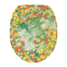 Herbstlicher Toilettendeckel-Staubschutz mit Ahornblattmotiv und Gummiband, 44 x 33 cm, universell passend, Thanksgiving-Dekoration