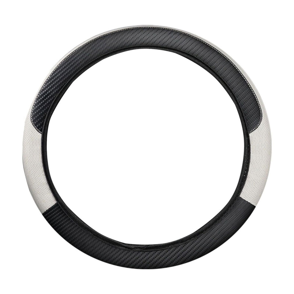 Car Steering Wheel Cover, Anti-Slip Safety Soft Breathable Heavy Duty Thick Steering Wheel Cover, For Car Truck Jeep (White) White 9165521598304