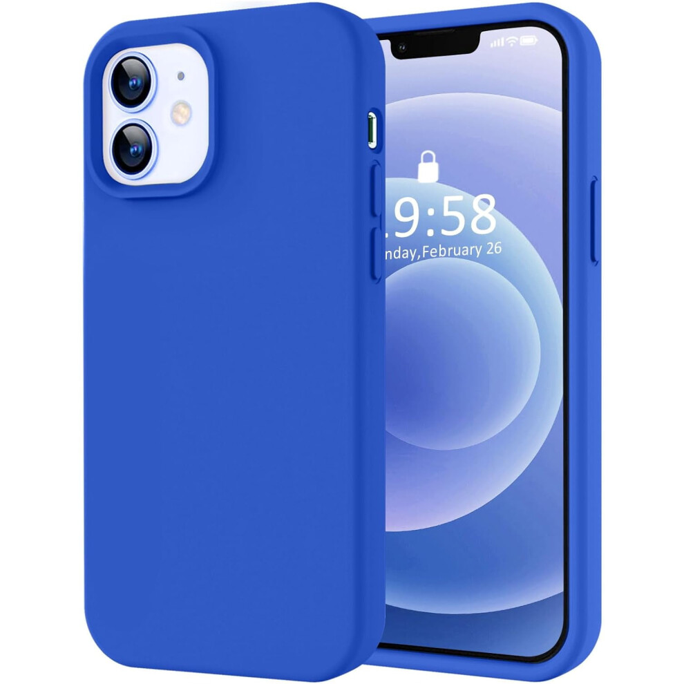 Premium Silicone Iphone 12 & 12 Pro Case Â Shockproof, Soft Microfiber Lining, 6.1", Klein Blue 9165521598267