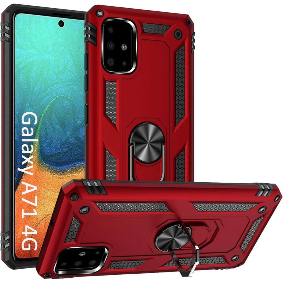 Military-Grade A71 4G Case With Ring Car Mount & Kickstand Â Compatible With Samsung Galaxy A71 4G Red 9165521598175