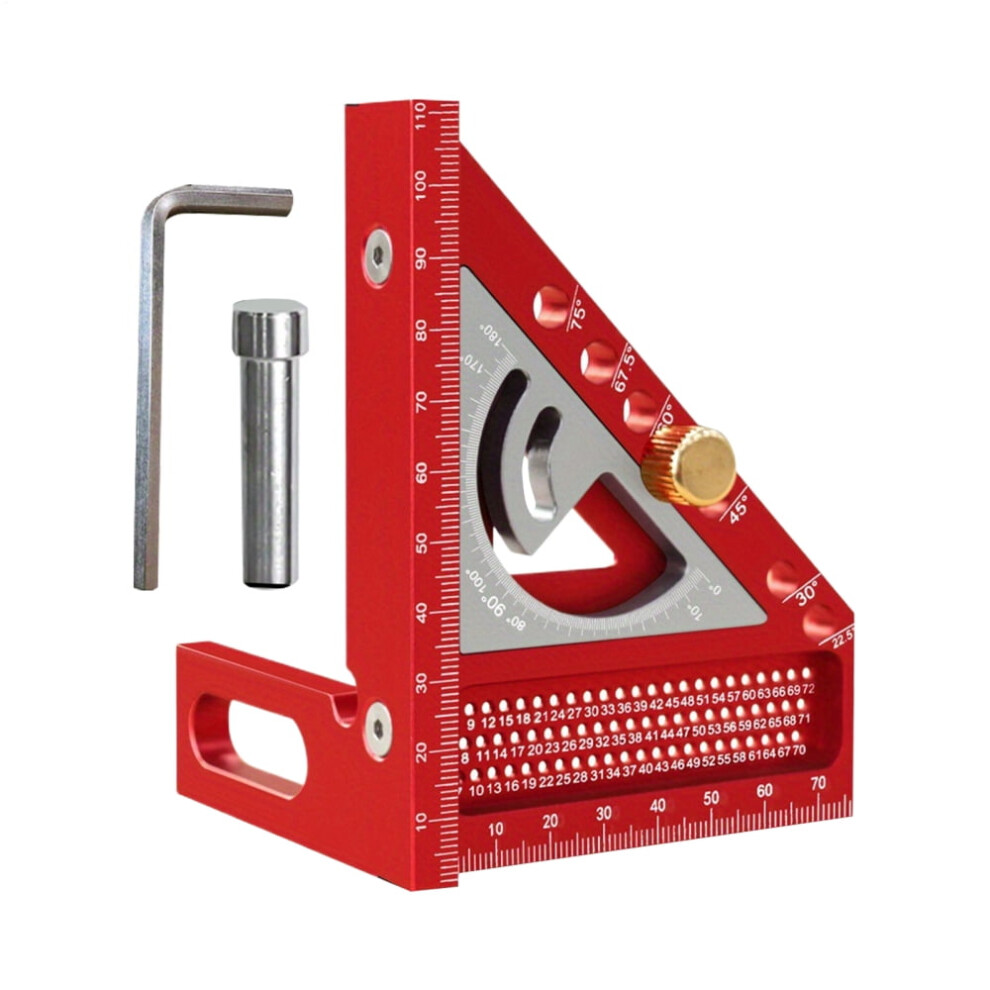 3D Multiple Marking Square Carpenter Hole Scribing Ruler Aluminum Alloy Measurement Gauge For Beginners Professionals Crafting Enthusiasts Greater 9165521599226