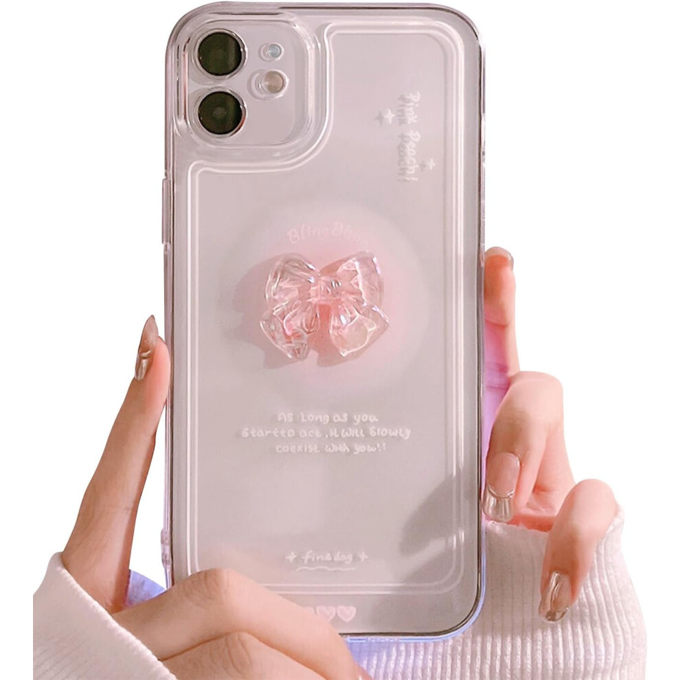 Compatible With Iphone 11 Â Cute 3D Heart Slim Clear Aesthetic Case + Charm White 9165521599103