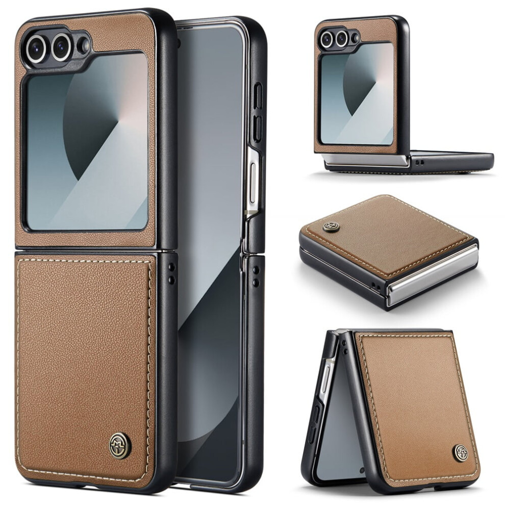Caseme Leather Wallet Case For Compatible With Samsung Galaxy Z Fold6 Â Rfid Blocking, Magnetic Clasp, Kickstand, Brown 9165521600007