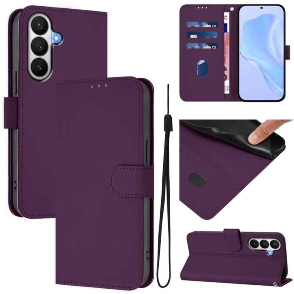 Wallet Case Compatible With Samsung Galaxy S26+ 5G Â Pu Leather Magnetic Flip Folio, 3-Card Slot & Wrist Strap, Violet 9165521600410