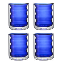 Ensemble de 4 verres à boisson de 200 ml avec paille, idéal pour le café glacé, les jus de fruits, le lait et autres boissons.