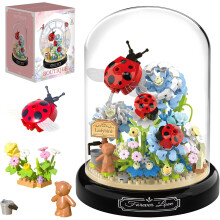 Lotusbloemenboeket bouwset met dieren voor volwassenen en meisjes. Niet compatibel met Lego.