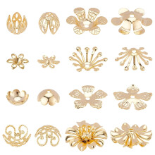 Brass Bead Caps 24K Gold-Plated 48 pcs
