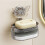 (Light Luxury Grey) Wall-Mounted Soap Box, Double-Layer Drain, 50 Char 1