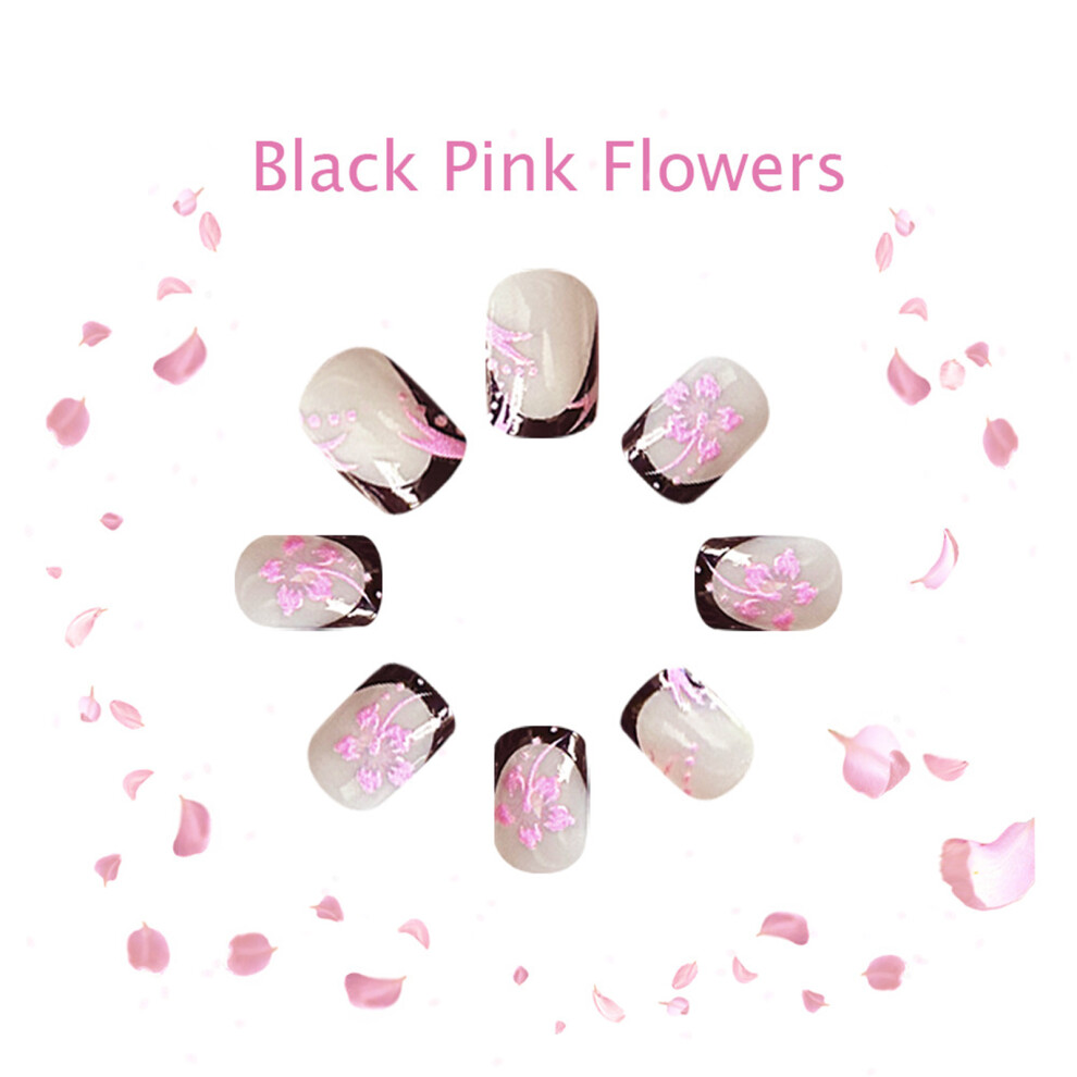 Creation-3C Black Tip Fake Nails - Chip-Proof & Smudge-Free