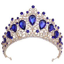(B) Bridal Crown Queen Headband Luxurious Colorful Baroque Crystals Headdress for Masquerade Ball Banquet Cosplay