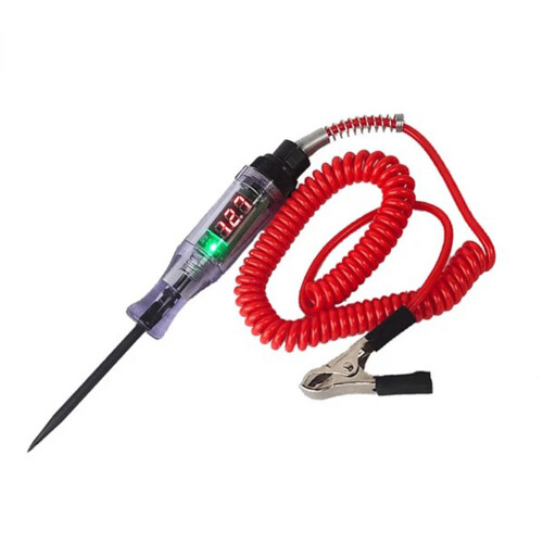 Insulation Protective Rubber Tip Computer Safe Universal Fit Extended Spring Wire Automotive Electrical Volt Test Light With Voltage Range DC5 90V
