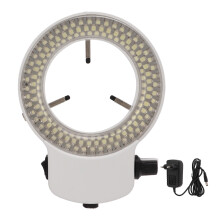 Anillo de luz LED para microscopio estereoscópico. 144 LED. Brillo ajustable del 0 al 100 %. Iluminación sin sombras. Diseño compacto con control