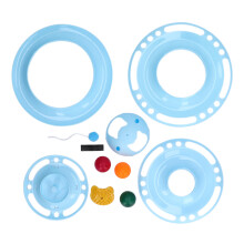 Jouet pour chat avec balles rotatives colorées, circuit de balles à plusieurs niveaux, jeu d'exercice et de réflexion. Matériau durable et base