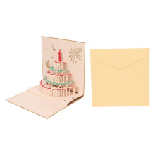 Auto Play Music Warm Light Premium Paper Pop Up Cards Creative Birthday Greeting With Foldable Design Handmade Craftsmanship Envelope Inside