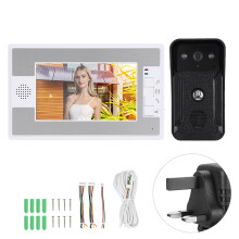 IR Nattseende Video Dörrklocka Intercom System För Hemmakontor Lägenhet Med 7-tums Skärm Handsfree Högtalartelefon Regntät Utomhusenhet