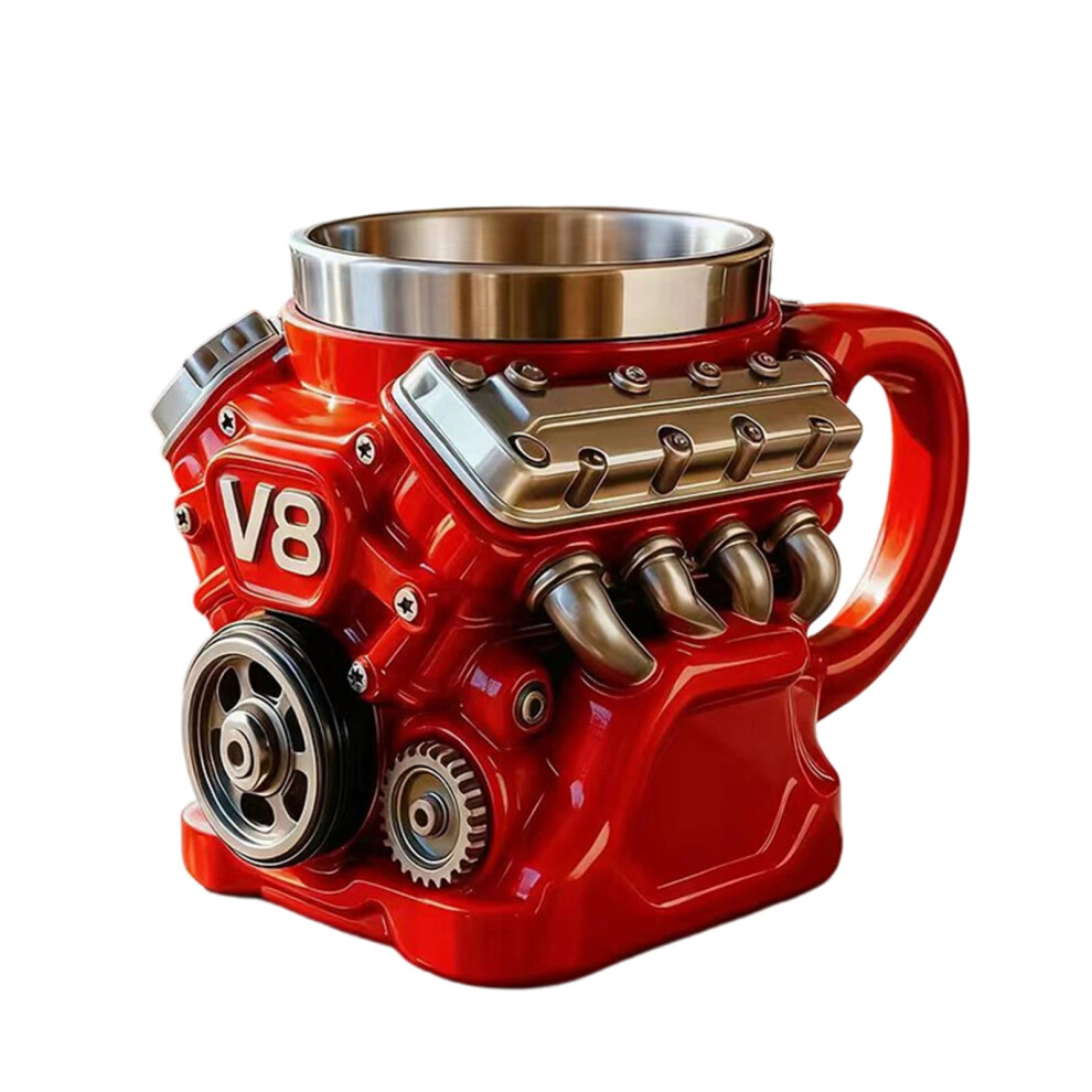 Stainless Steel V8 Engine Coffee Mug 12 Oz 902370166839