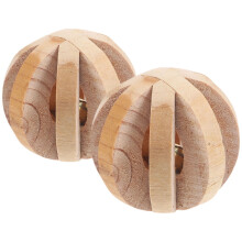 Rabbit Chew Toys Teeth Grinding Wood Beige Pet Gerbil 2Pcs