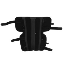 Atmungsaktive Kniebandage mit verstellbaren Riemen, universelle Passform, klappbare Knieorthese mit seitlichen Stabilisatoren und Feststellknöpfen