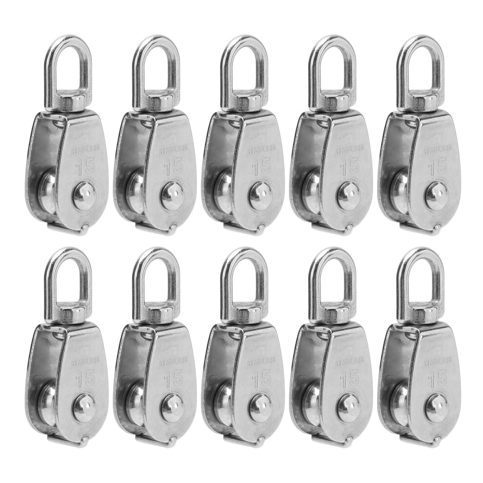 Corrosion Resistant360degree Rotatable Swivel Hook Pulley Block, Heavy Duty Stainless Steel Rope Pulley For Lifting And Hanging Objects 9191629382828