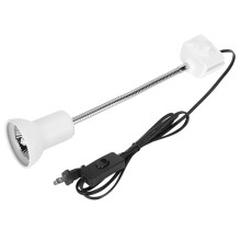 Gooseneck Lamp Holder for Reptiles, UVA UVB3.0Full Spectrum Heating Light with On Off Switch Wall Mountable Adjustable Gooseneck E26E27Socket