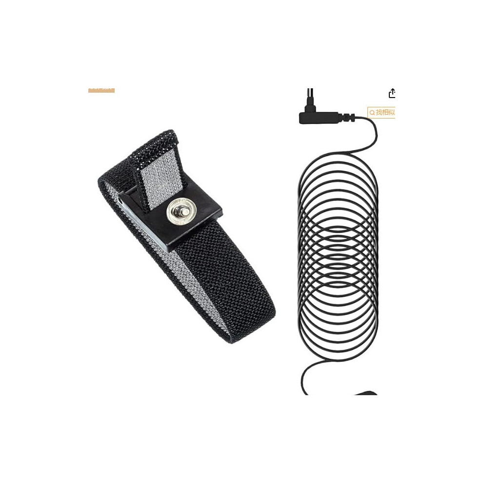 Anti-Static Grounding Wrist Strap With Cable Black 9336866129335