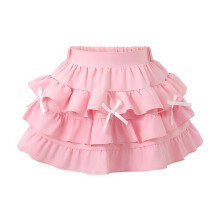 Skirts for Girls Mini Little Festival Ruffle High Cut Cheerleader Cosplay Plain Skort Girls Pink 10-11 Years