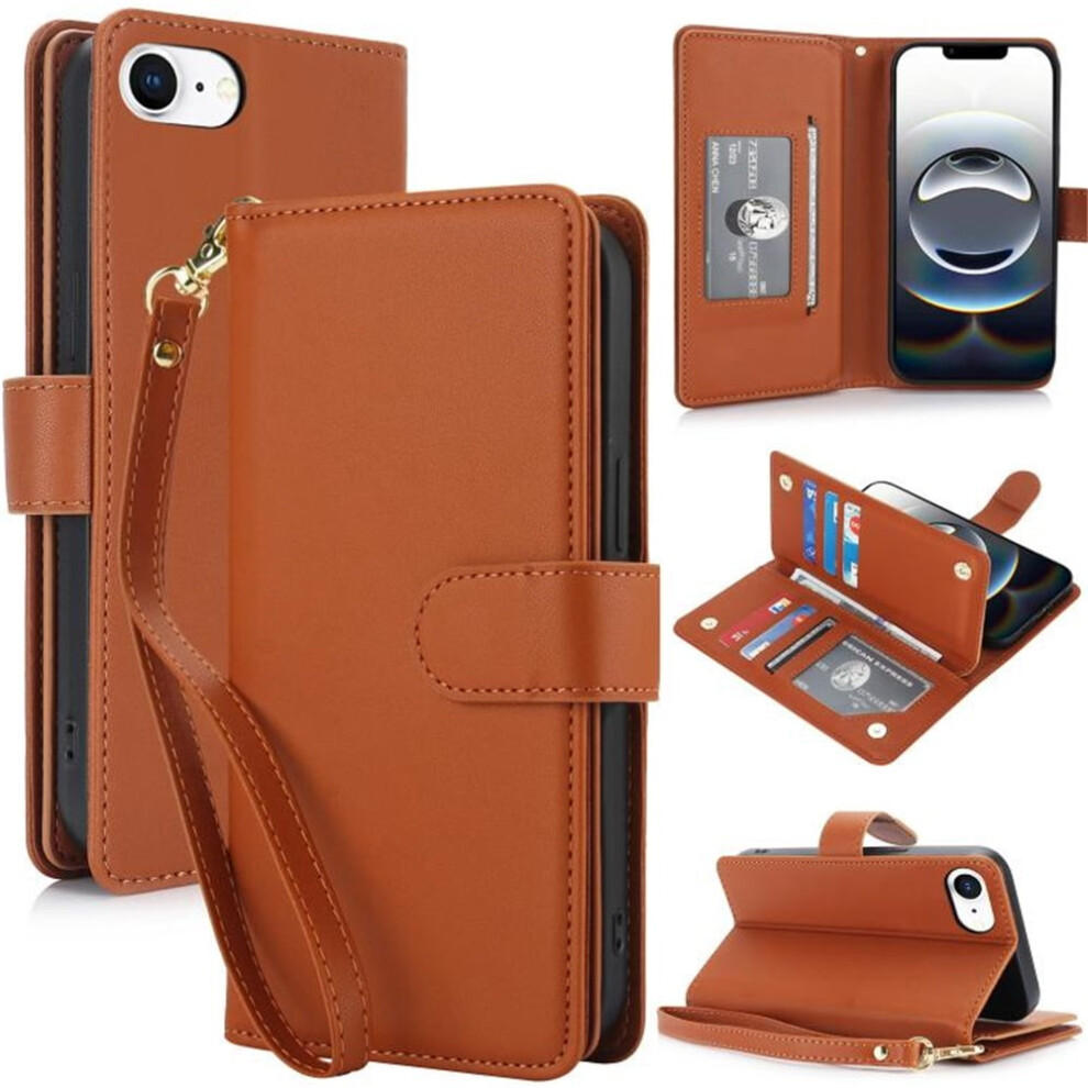 Leather Magnetic Flip Wallet Case For Iphone 16E 6.1 Inch 9336866131178
