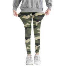Infant Kids Toddler Girls Camouflage Printed Pants High Waist Stretchy Soft Tights Kids Summer Leggings For School Wearing Olive Green