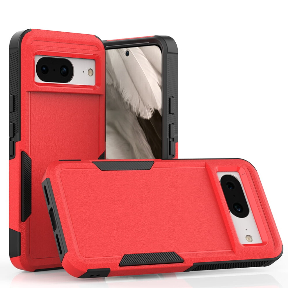 Defender Case For Google Pixel 8 – Heavy Duty, Dustproof, Shockproof, Non-Slip Rugged Cover, Red 9558633005448