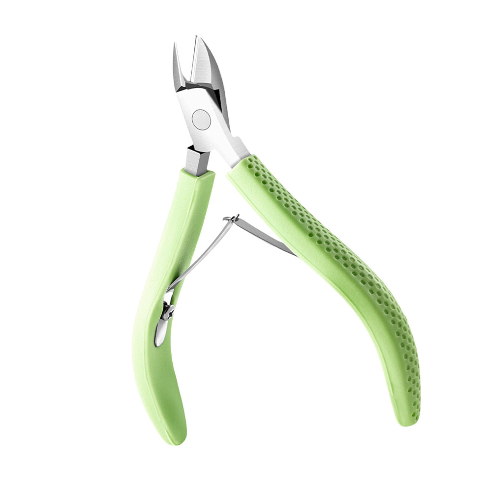 Cuticle Cutter With Ergonomic Rubber Cover Handle Stainless Steel Comfortable Grip Nails Trimmer Full Jaw For Manicure