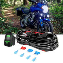 16AWG Led Light Bar Wiring Harness Kit 2 Leads 12V On/Off 5 Pin Rocker Switch Power Relay Blade Fuse for Jeep Boat Trucks