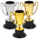 Attendance Trophy Award Plastic Silver 3Pcs 1