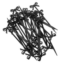 Lazo de cóctel de plástico negro, 30 unidades