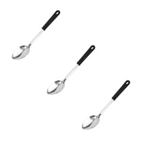 3PC Non-Slip Comfort Grip Rice & Serving Spoon Set – Stainless Steel, Safe for Non-Stick Cookware, Compatible with Stir-Frying, Scooping, Portioning
