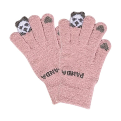 Fleecehandsker med pandaprint, unisex, touchscreen, vinter