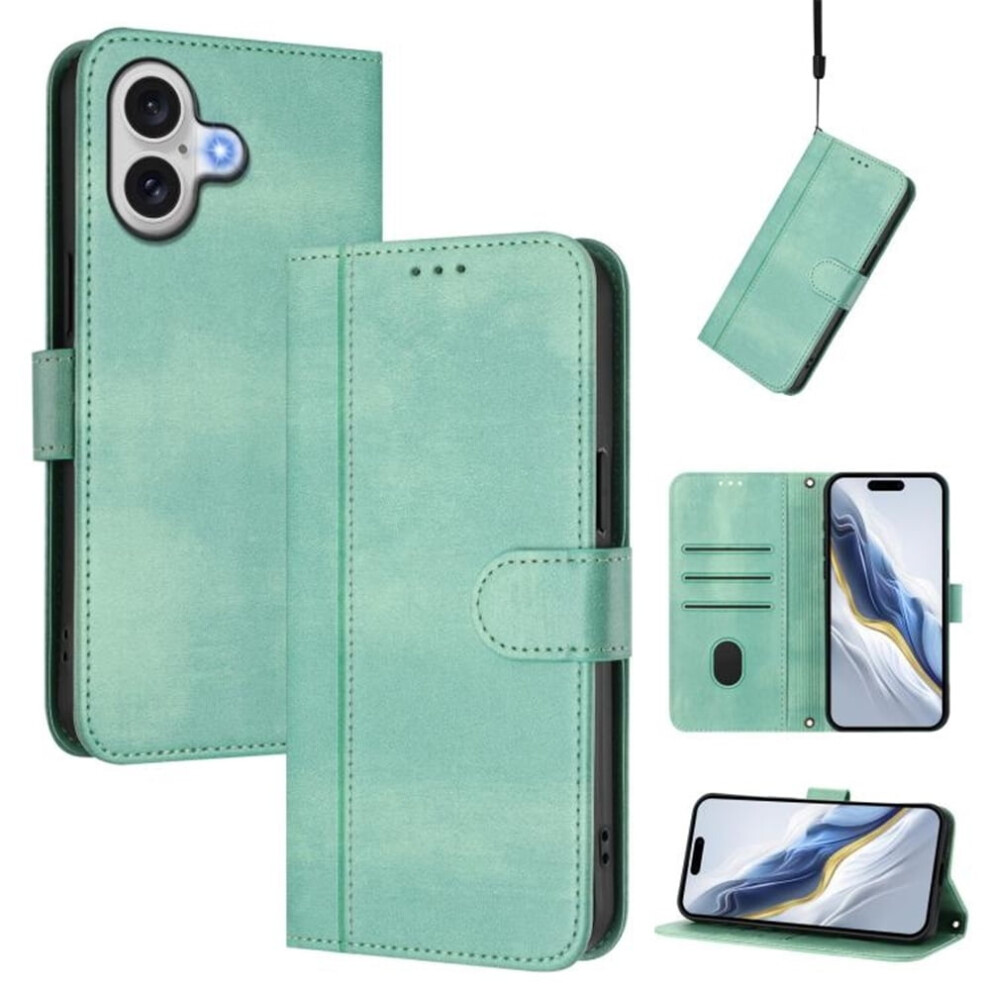 Mint Flip Leather Tpu Wallet Case For Iphone 17 6.3 Green 9418476948596