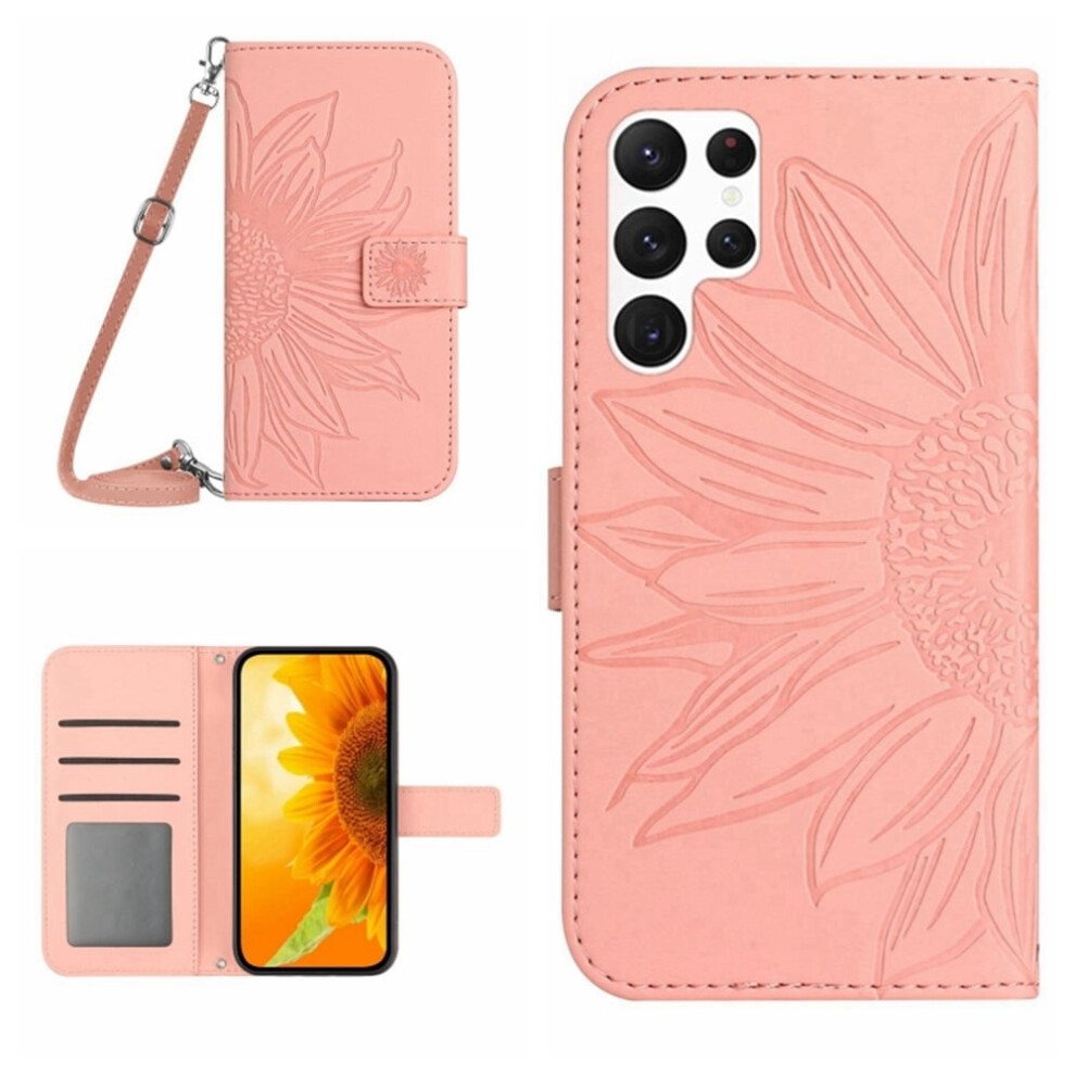 Pu Leather Flip Wallet Case For Samsung Galaxy S23 Pink 9418476950681