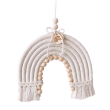 Crochta Balla Macrame Bogha Ceatha – Maisiúcháin Naíolann Boho do Sheomra Cailíní – Taipéis Tuar Ceatha Fite Lámhdhéanta –
