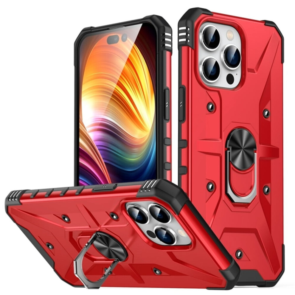 Military-Grade Shockproof Magnetic Stand Case For Iphone 12 Pro Max, Red 9193271792086