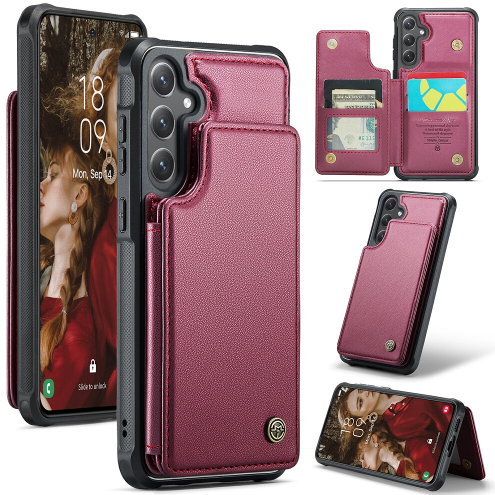 Caseme Leather Wallet Case For Compatible With Samsung Galaxy S24 Â Rfid Blocking, Magnetic Clasp, Kickstand, Shockproof, 6.2" 9418476652356