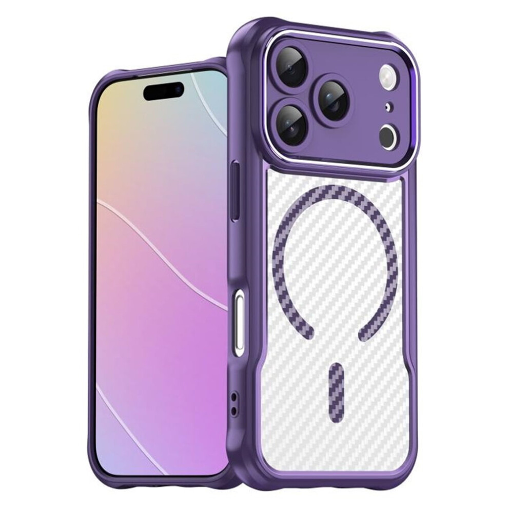 Carbon Fiber Magnetic Case For Iphone 17 Pro Slim Purple 9152228004443