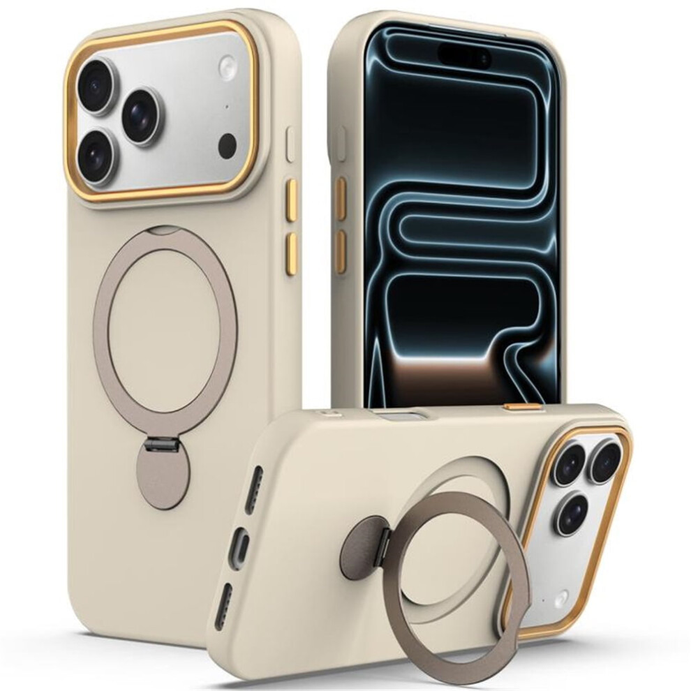 Apricot Military-Grade Shockproof Iphone 17 Pro Case With Magsafe & Invisible Magnetic O-Ring Stand 9418476653490