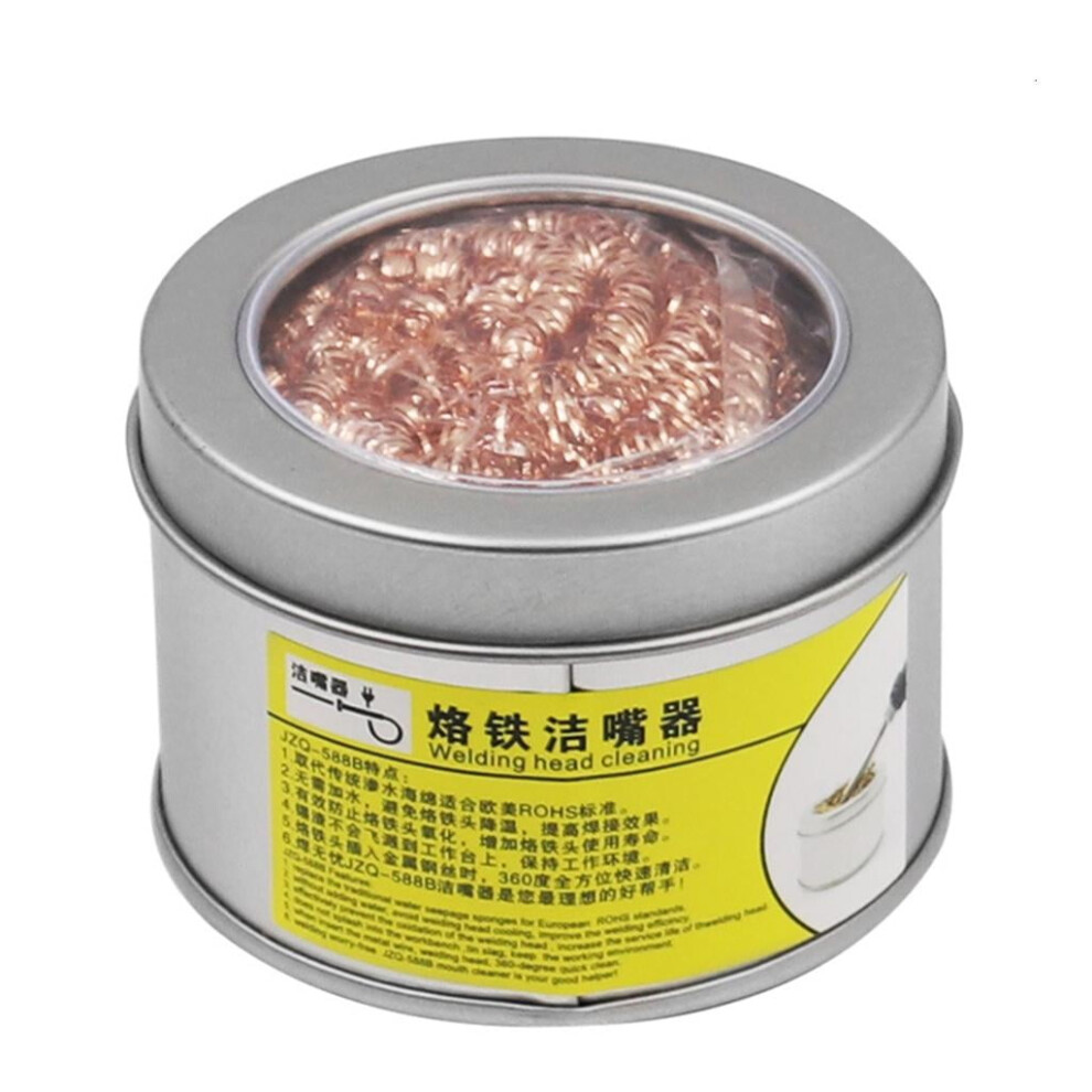 Soldering Iron Tip Cleaner Copper Wire Stainless Steel Tip Cleaner Box Copper Solder Tip Cleaning Wire Removal 9418476654312