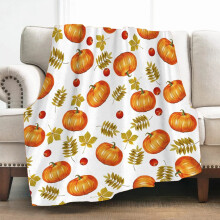 Halloween and Thanksgiving Pumpkin Blanket Lightweight and Warm Flannel Wool Blanket Comfortable and Soft for Both Men and Women