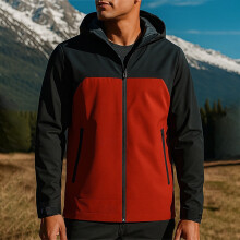 Windproof Water-Resistant Loose Fit Windbreaker with Pockets for Men - Hooded, Lightweight Nylon/Spandex Blend, All-Season for Hiking Running