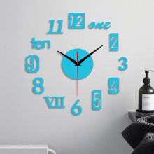 Wall Clock Modern Large DIY 3D Silent Non-Ticking - Frameless Battery Operated Round Clock for Living Room Decor, Kitchen, Office
