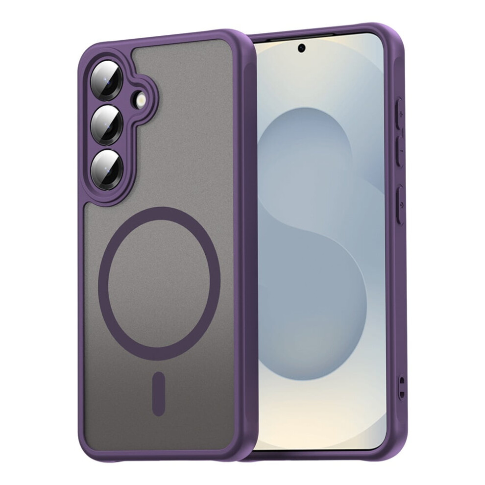 Magnetic Translucent Matte Phone Case For Samsung Galaxy S25+ 5G Â Compatible With Magsafe, Military-Grade Drop Protection, Purple 9418476653230