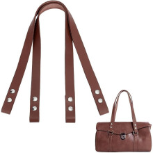 2pcs PU Leather Bag Straps 27.8”, Snap Button, Compatible with Clutch/Underarm/Handmade Bags, Saddle Brown, DIY Repair